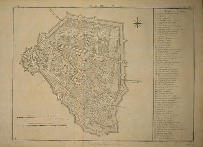 Lalande (de) Joseph Jerome Plan de Ferrare 1786 Parigi 